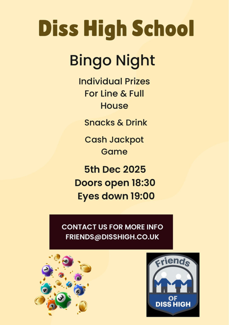 Bingo Event 5/12/25 6.30pm